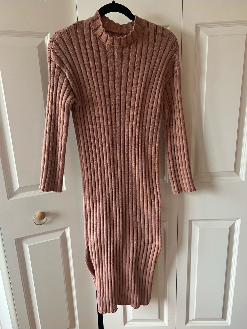 SHEIN pink sweater bodycon dress